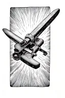 carpenter's plane tattoo design idea