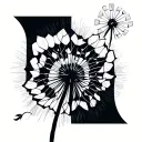 Dandelion blowing in the wind tattoo design idea