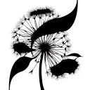 Dandelion blowing in the wind tattoo design idea