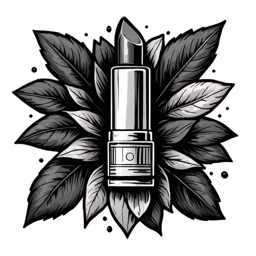american traditional style Lipstick tube flash tattoo design idea