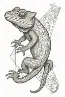 crested gecko tattoo design idea