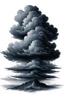 Black Storm cloud background tattoo design idea
