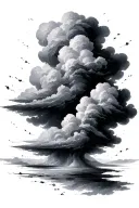 Black Storm cloud background tattoo design idea