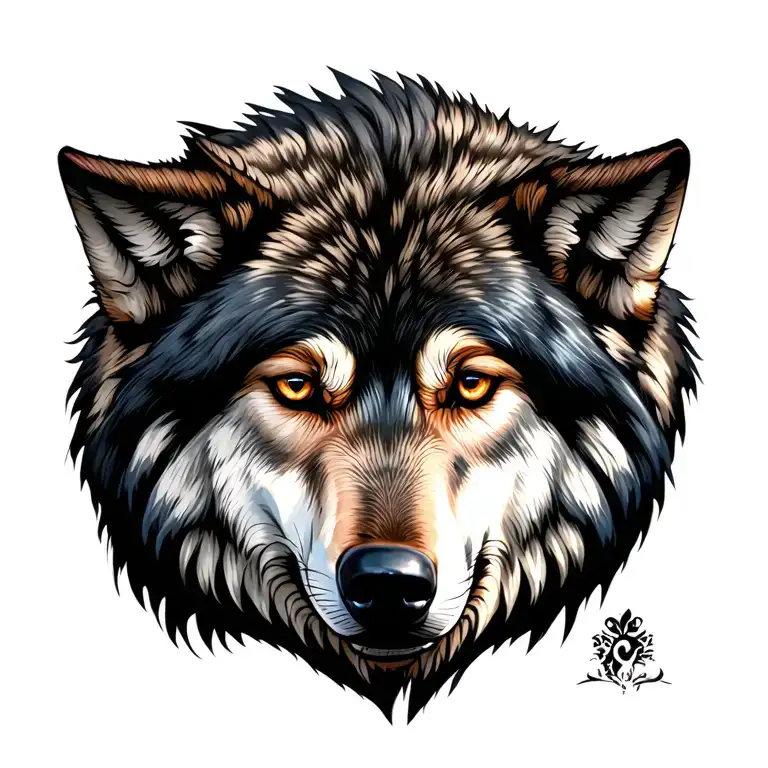 wolf head tattoo design idea