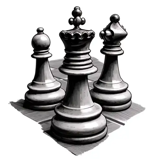 queen chess pieces tattoo design idea