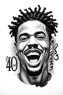 j Cole love yourz, number 402, cardinal, laugh now cry later mask tattoo design idea