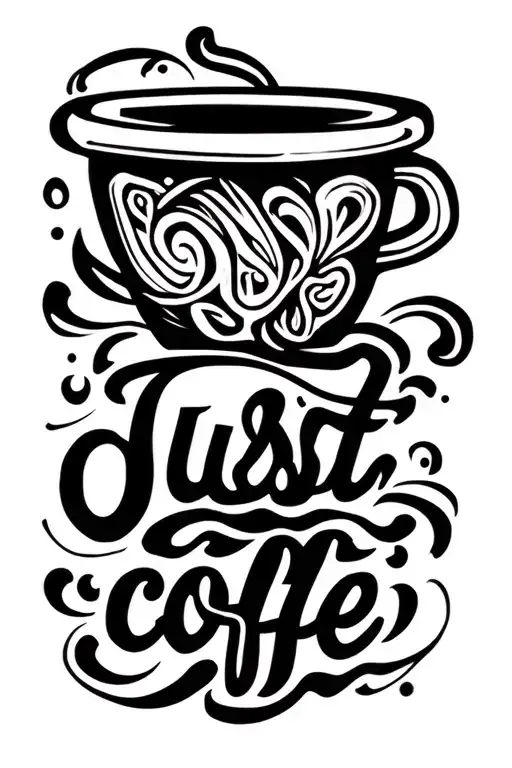 "Justcoffe " Coffee cup tattoo design idea