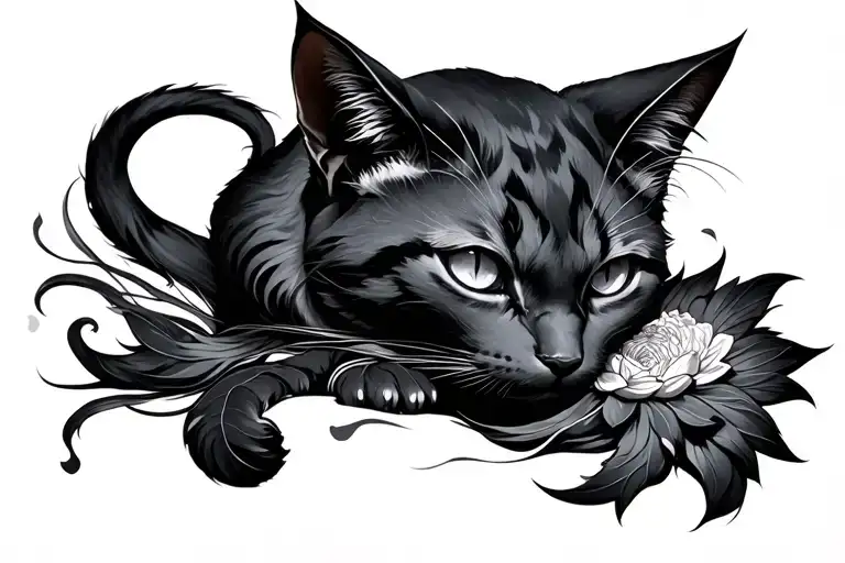 Mew using traditional tattoo design idea