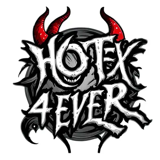 TEXT DEVIL HOTEX 4 EVER tattoo design idea