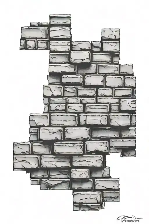 brick wall tattoo design idea