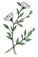 protection, luck, gratefulness, positive energy, hawthorn flower, sweat pea flower tattoo design idea