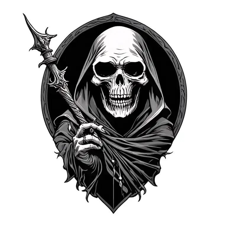 grim reaper death seal tattoo design idea