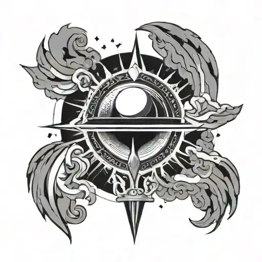 destiny determination light rays coming tattoo design idea