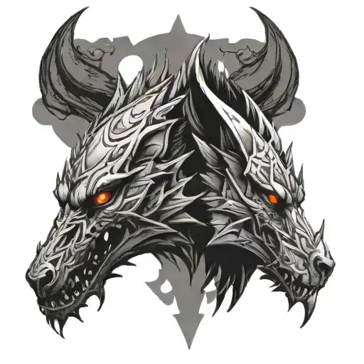 dragon age inquisition dread wolf tattoo design idea