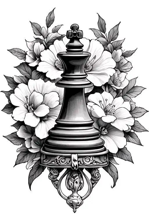 flor de maga chess queen chess piece tattoo design idea