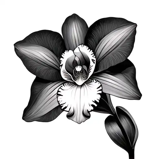 Cattleya Orchid tattoo design idea