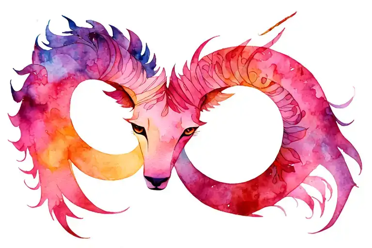 Leo and capricorn tattoo design idea