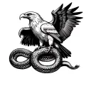 Mexican heritage eagle and snake outer forearm tattoo design idea