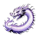 Chinese dragon of purple and black tattoo design idea