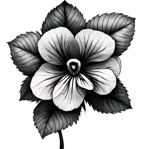african violet tattoo design idea