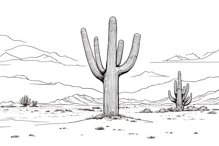Arizona desert landscape tattoo design idea