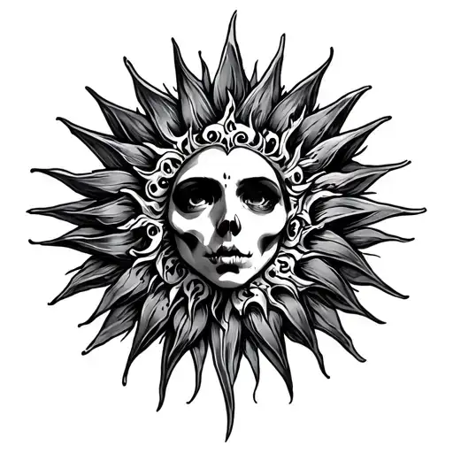 Gothic Sun tattoo design idea