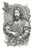 japanese jesus protecting tattoo design idea