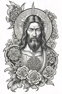 japanese jesus protecting tattoo design idea