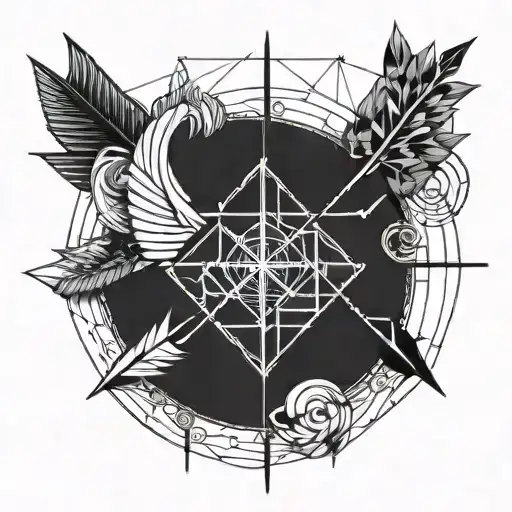 bow and arrow tattoo design idea