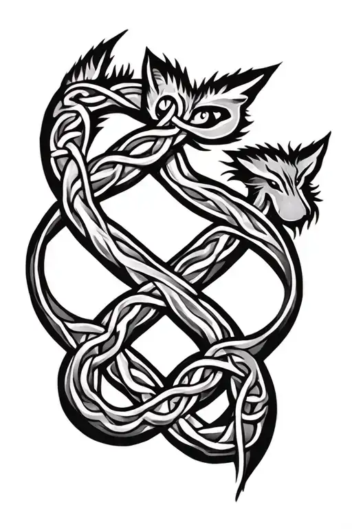 Celtic knot with animals  tattoo design idea