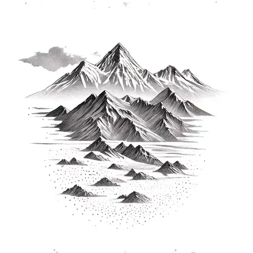 Huayhuash mountain range pery tattoo design idea