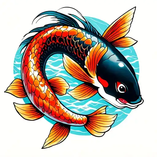pez koi tattoo design idea