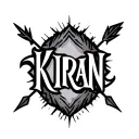 "KIRAN " kiran name tattoo with arrow surrounded tattoo design idea