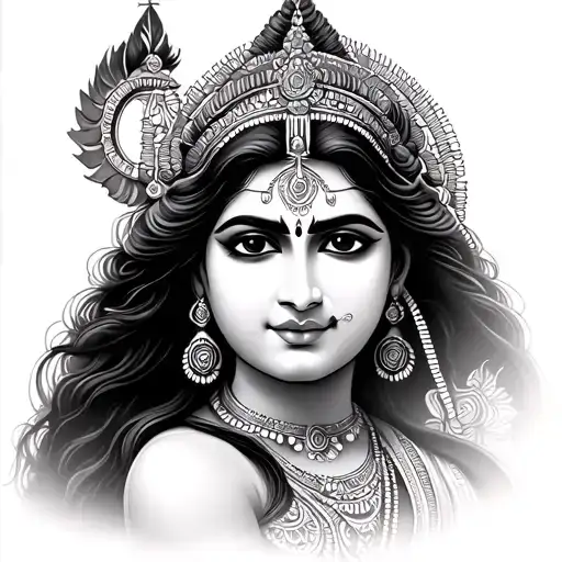 shiv Parvati tattoo design idea