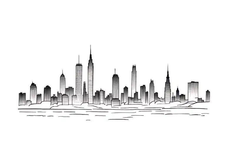 nature and city skyline atlanta beltline tattoo design idea
