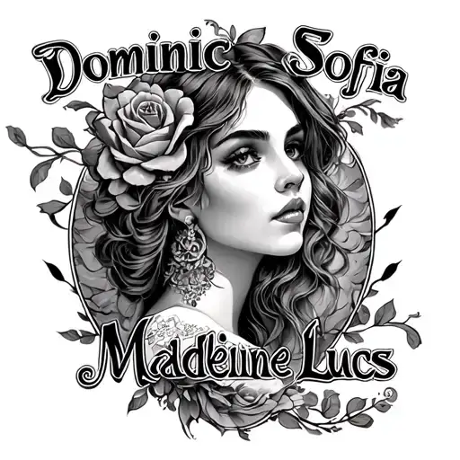 "Dominic Sofia Madeline Lucas" neo traditional tattoo tattoo design idea