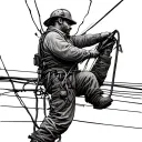 lineman working on power lines tattoo design idea