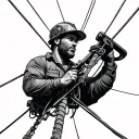 lineman working on power lines tattoo design idea