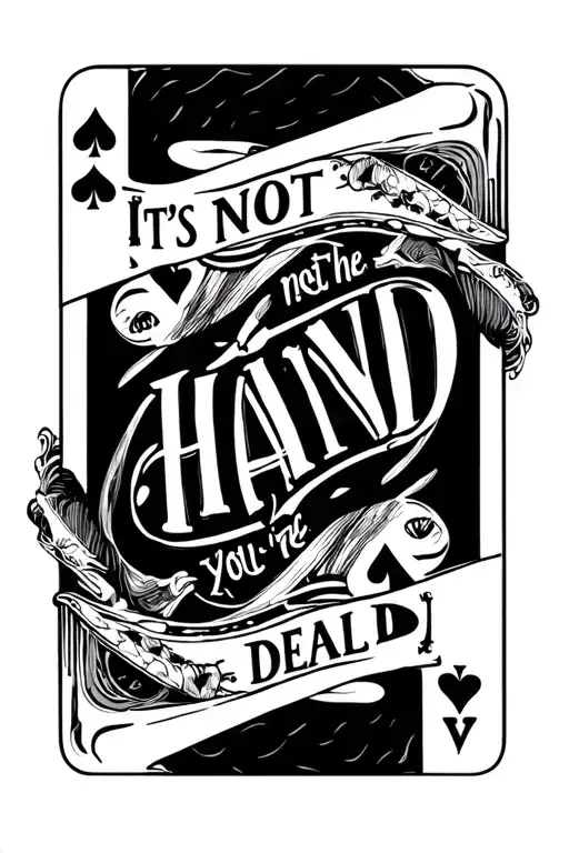 "It's not the hand you're dealt" 7 and 2 cards spread tattoo design idea