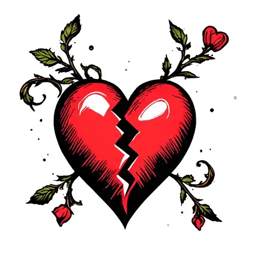 broken heart fuck love symbol tattoo design idea