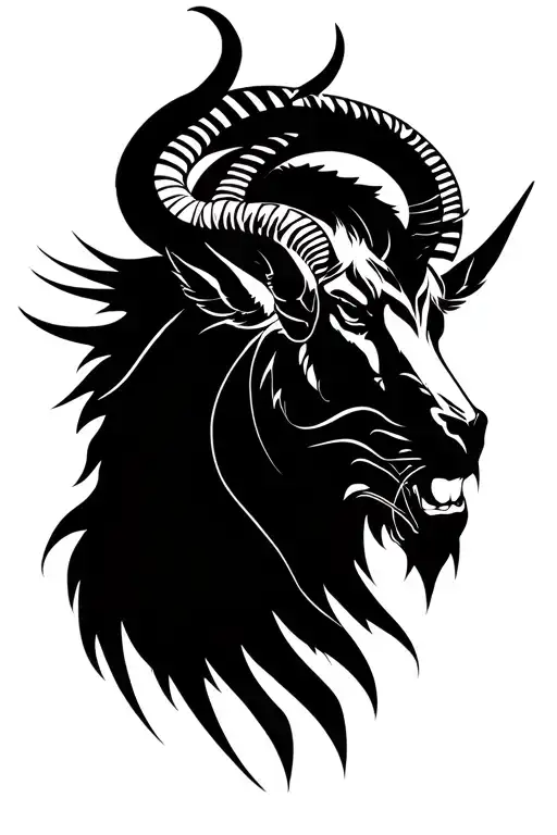 arcangel Uriel with capricorn zodiac sign tattoo design idea