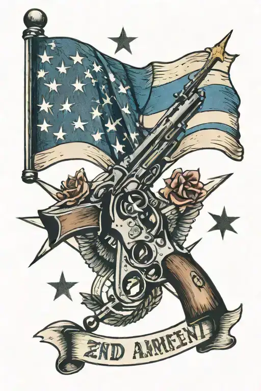 2nd amendment flag tattoo design idea