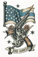 2nd amendment flag tattoo design idea