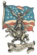 2nd amendment flag tattoo design idea