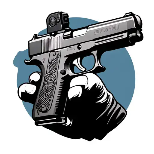 cartoon character shooting glock 17x gen 5 tattoo design idea