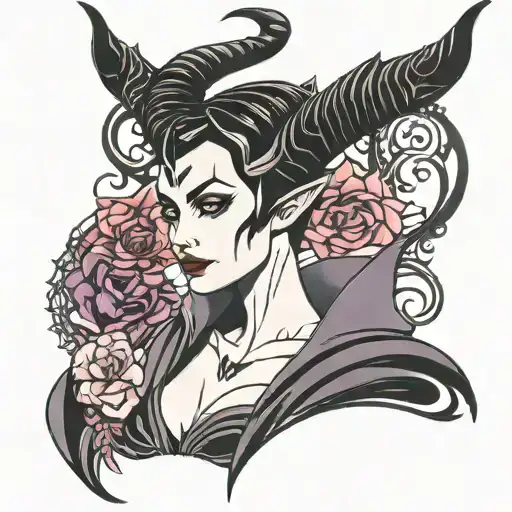 maleficent tattoo design idea