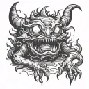 Monster under bed tattoo design idea