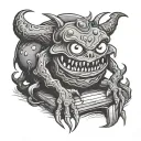 Monster under bed tattoo design idea