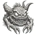 Monster under bed tattoo design idea