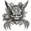gothic spider version of the playboy bunny logo tattoo design idea